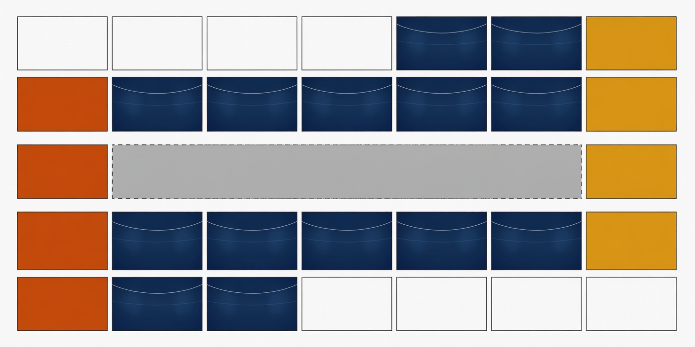 Diagram of an autumn month divided into weekend blocks, midweek European nights and an international break